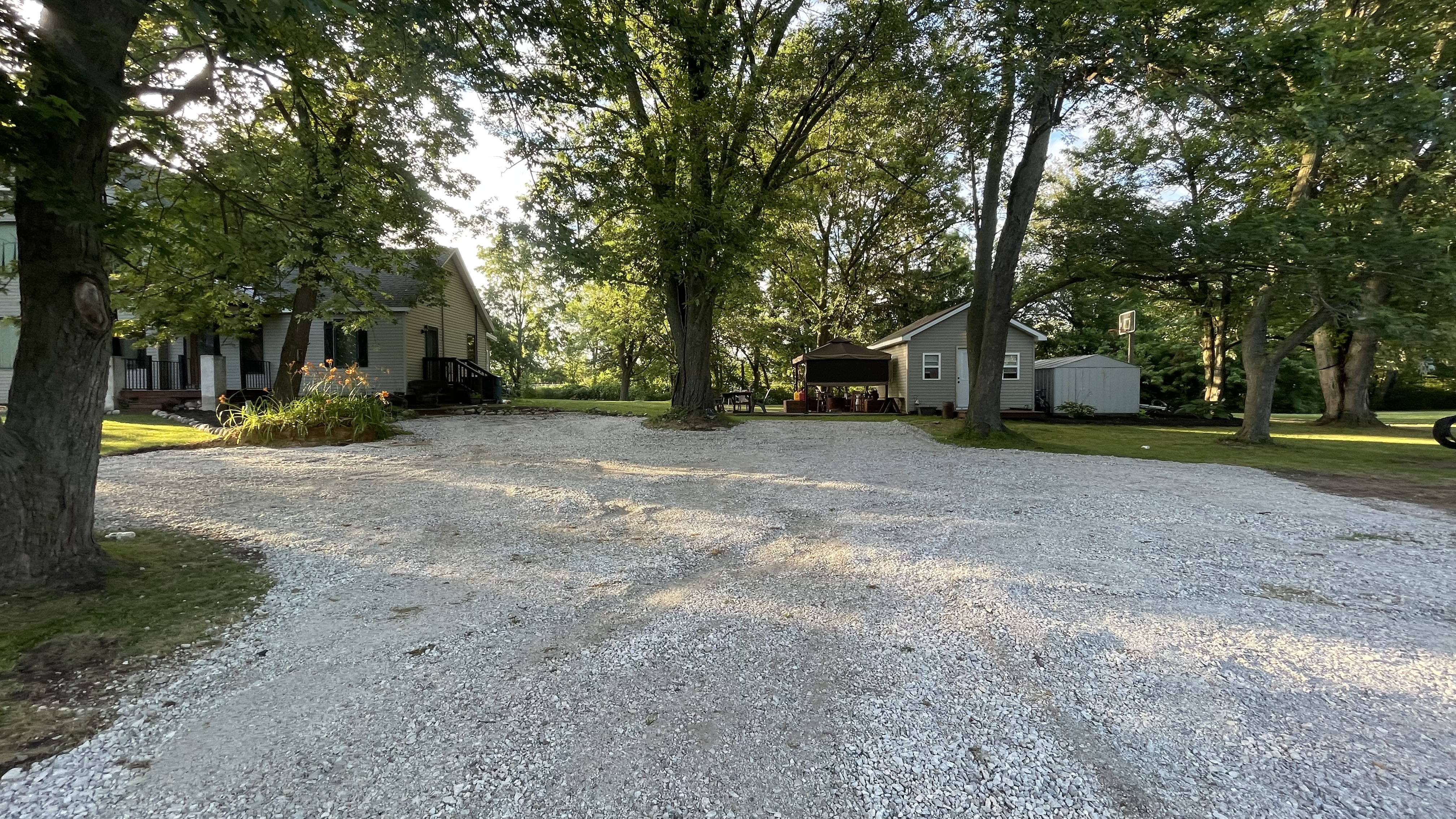 Completed gravel driveway with grading